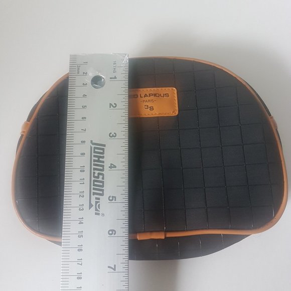 Vintage TED LAPIDUS Paris 3S Toiletry Cosmetic Bag Vinyl Faux Leather Taiwan - Picture 4 of 11